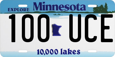 MN license plate 100UCE