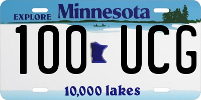 MN license plate 100UCG