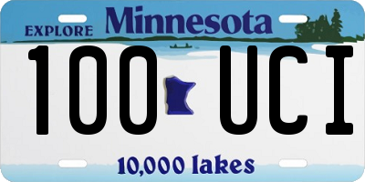 MN license plate 100UCI