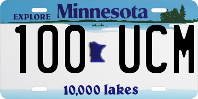 MN license plate 100UCM