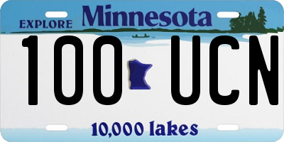 MN license plate 100UCN
