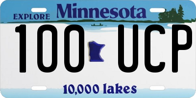 MN license plate 100UCP