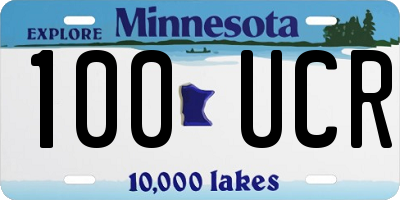 MN license plate 100UCR