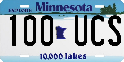 MN license plate 100UCS