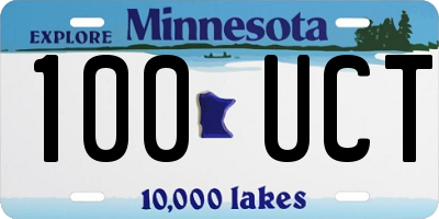 MN license plate 100UCT