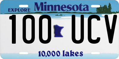 MN license plate 100UCV