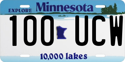 MN license plate 100UCW