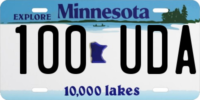 MN license plate 100UDA