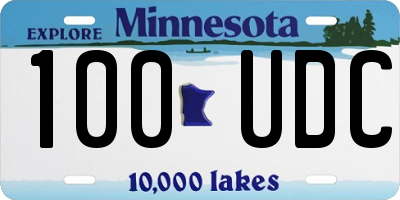 MN license plate 100UDC
