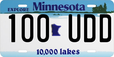MN license plate 100UDD