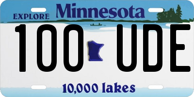 MN license plate 100UDE