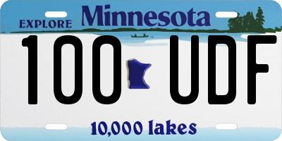 MN license plate 100UDF