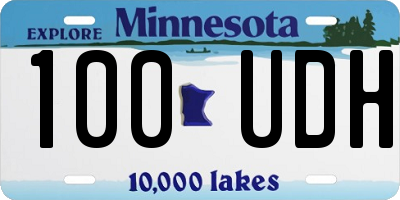 MN license plate 100UDH