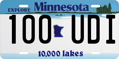 MN license plate 100UDI