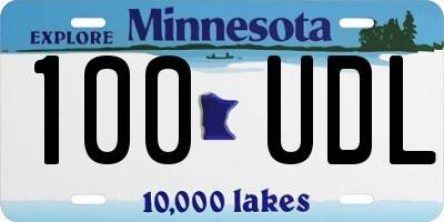 MN license plate 100UDL