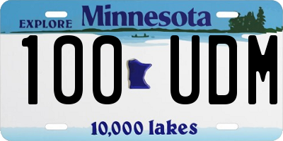 MN license plate 100UDM