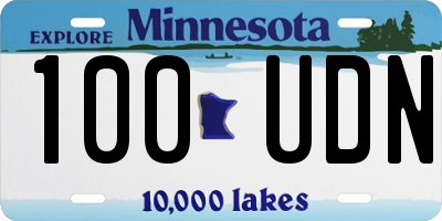 MN license plate 100UDN