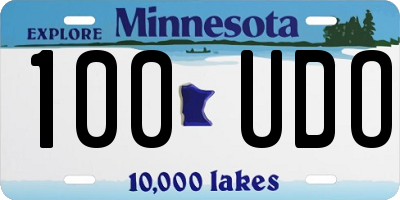 MN license plate 100UDO