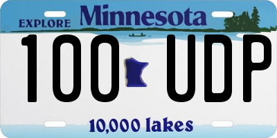 MN license plate 100UDP