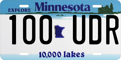 MN license plate 100UDR