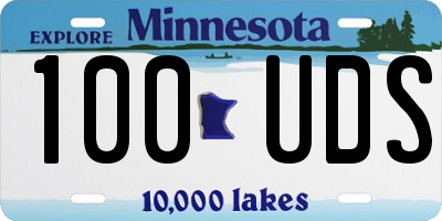 MN license plate 100UDS