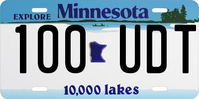 MN license plate 100UDT