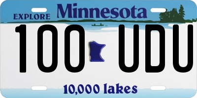 MN license plate 100UDU