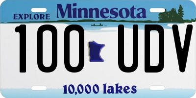 MN license plate 100UDV