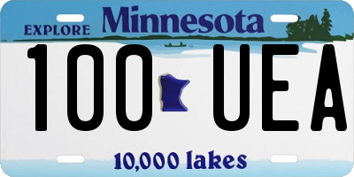 MN license plate 100UEA