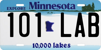 MN license plate 101LAB