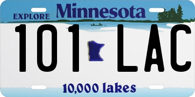 MN license plate 101LAC