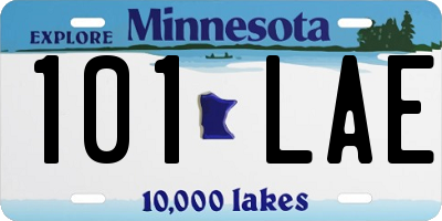 MN license plate 101LAE