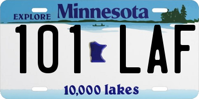 MN license plate 101LAF