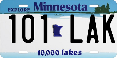 MN license plate 101LAK