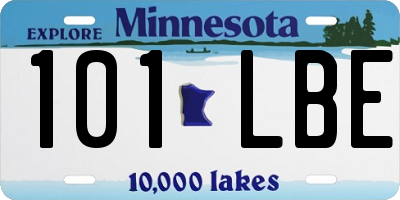 MN license plate 101LBE