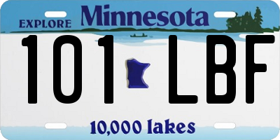 MN license plate 101LBF