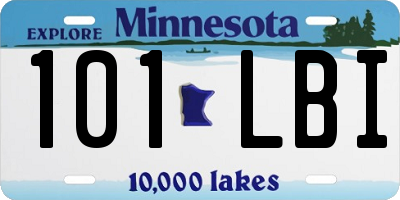 MN license plate 101LBI