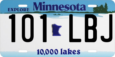 MN license plate 101LBJ