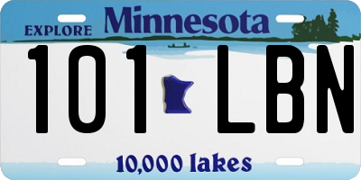 MN license plate 101LBN