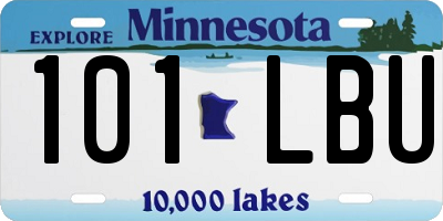 MN license plate 101LBU