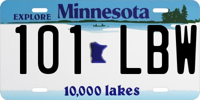 MN license plate 101LBW
