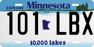 MN license plate 101LBX