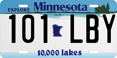 MN license plate 101LBY