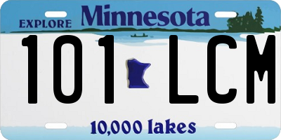 MN license plate 101LCM