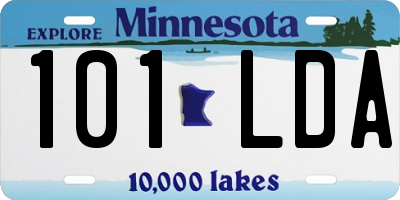 MN license plate 101LDA