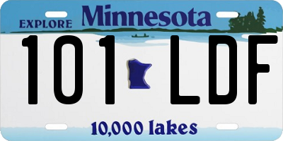 MN license plate 101LDF