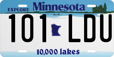 MN license plate 101LDU