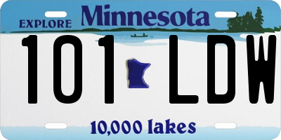 MN license plate 101LDW