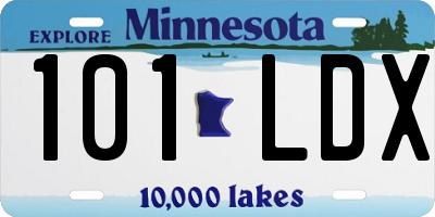 MN license plate 101LDX