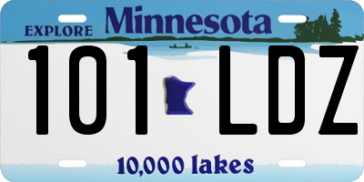 MN license plate 101LDZ
